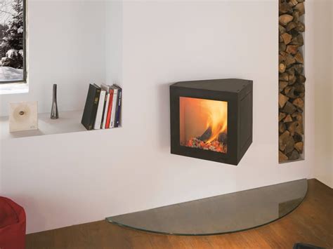 wood burning wall mounted fireplace.